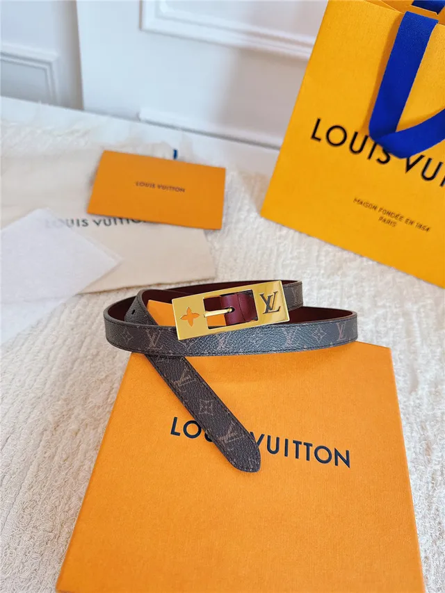 Louis Vuitton مونوغرام كانفاس ذهبي اللون مشبك حزام جلد 19
