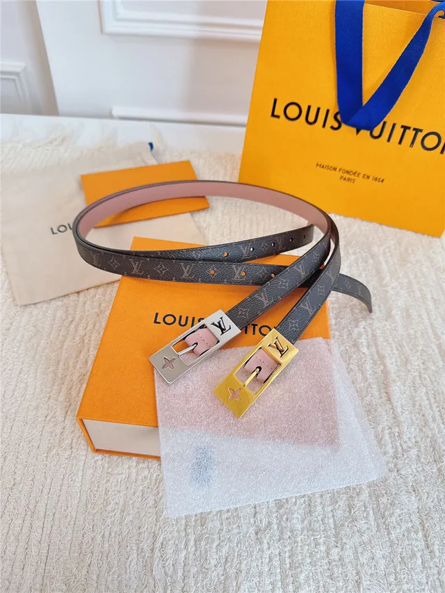 Louis Vuitton مونوغرام كانفاس ذهبي اللون مشبك حزام جلد 20
