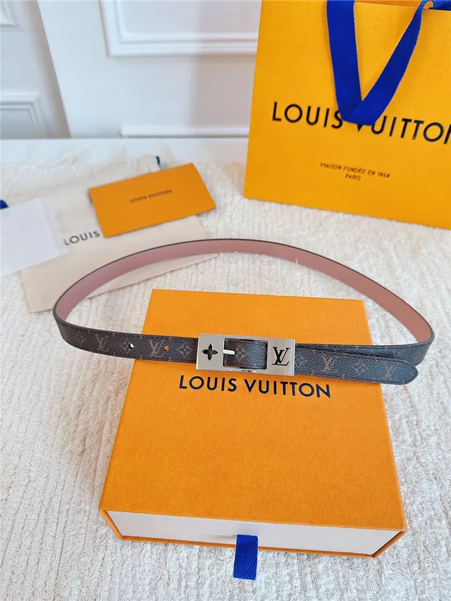 Louis Vuitton مونوغرام كانفاس ذهبي اللون مشبك حزام جلد 21
