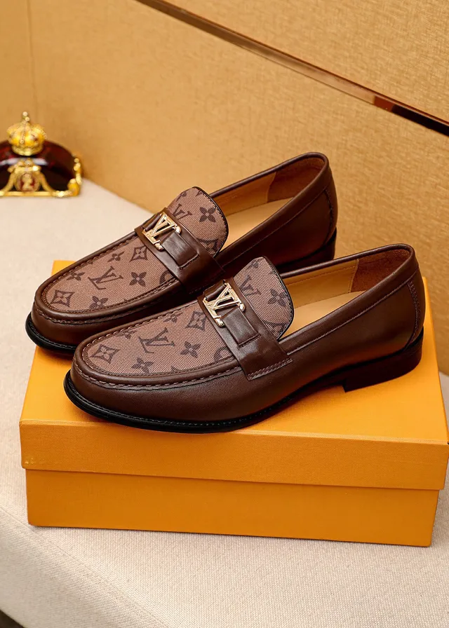 Louis Vuitton Monogram Canvas Loafer Brown Leather Trim Loafers 2