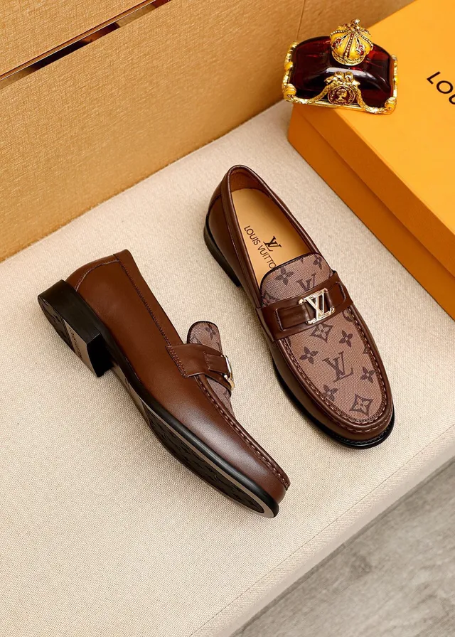 Louis Vuitton Monogram Canvas Loafer Brown Leather Trim Loafers 3