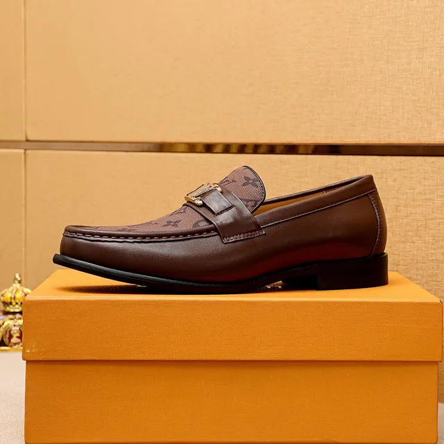 Louis Vuitton Monogram Canvas Loafer Brown Leather Trim Loafers 4
