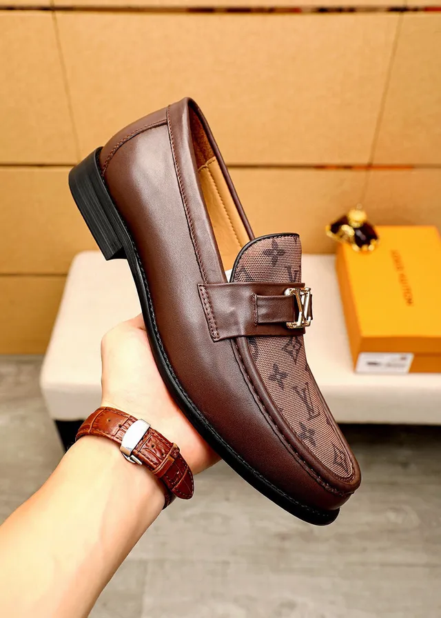 Louis Vuitton Monogram Canvas Loafer Brown Leather Trim Loafers 5