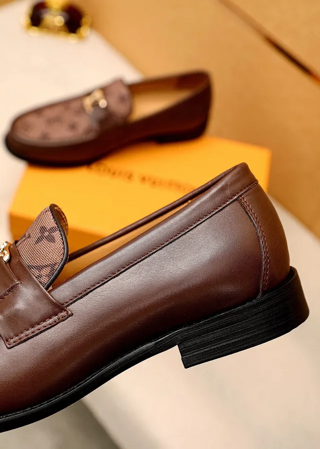 Louis Vuitton Monogram Canvas Loafer Brown Leather Trim Loafers 6