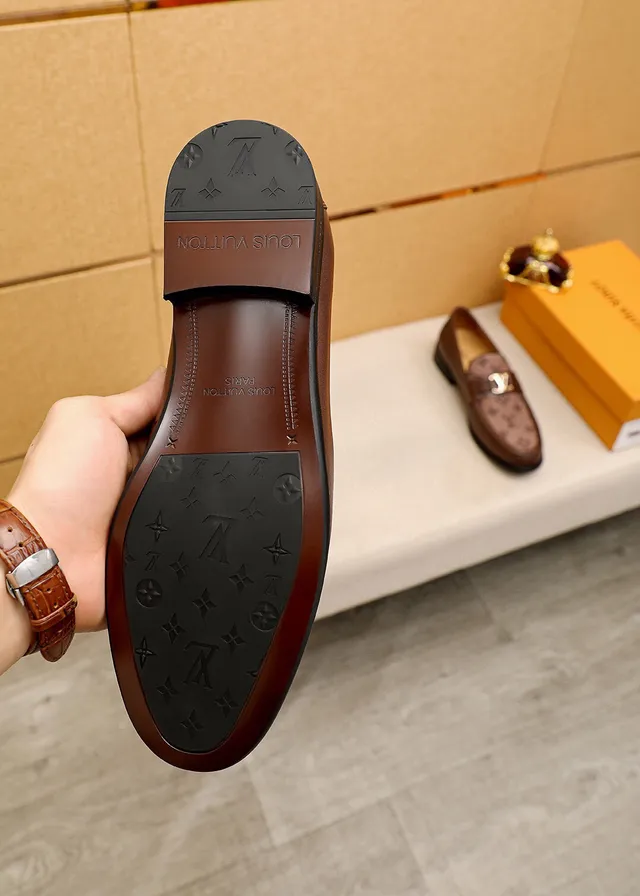 Louis Vuitton Monogram Canvas Loafer Brown Leather Trim Loafers 8