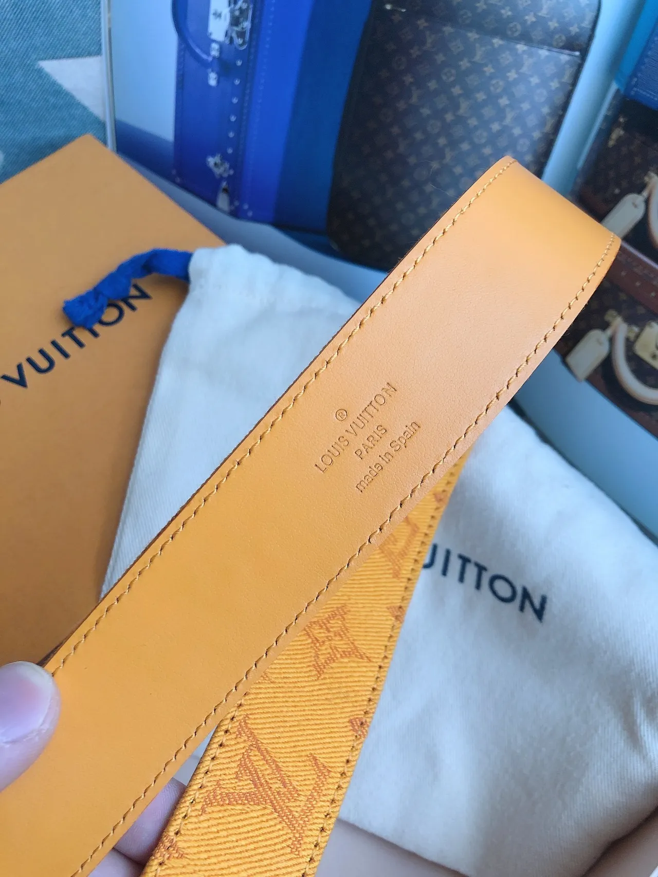 Louis Vuitton Monogram Canvas Yellow Leather Belt 3