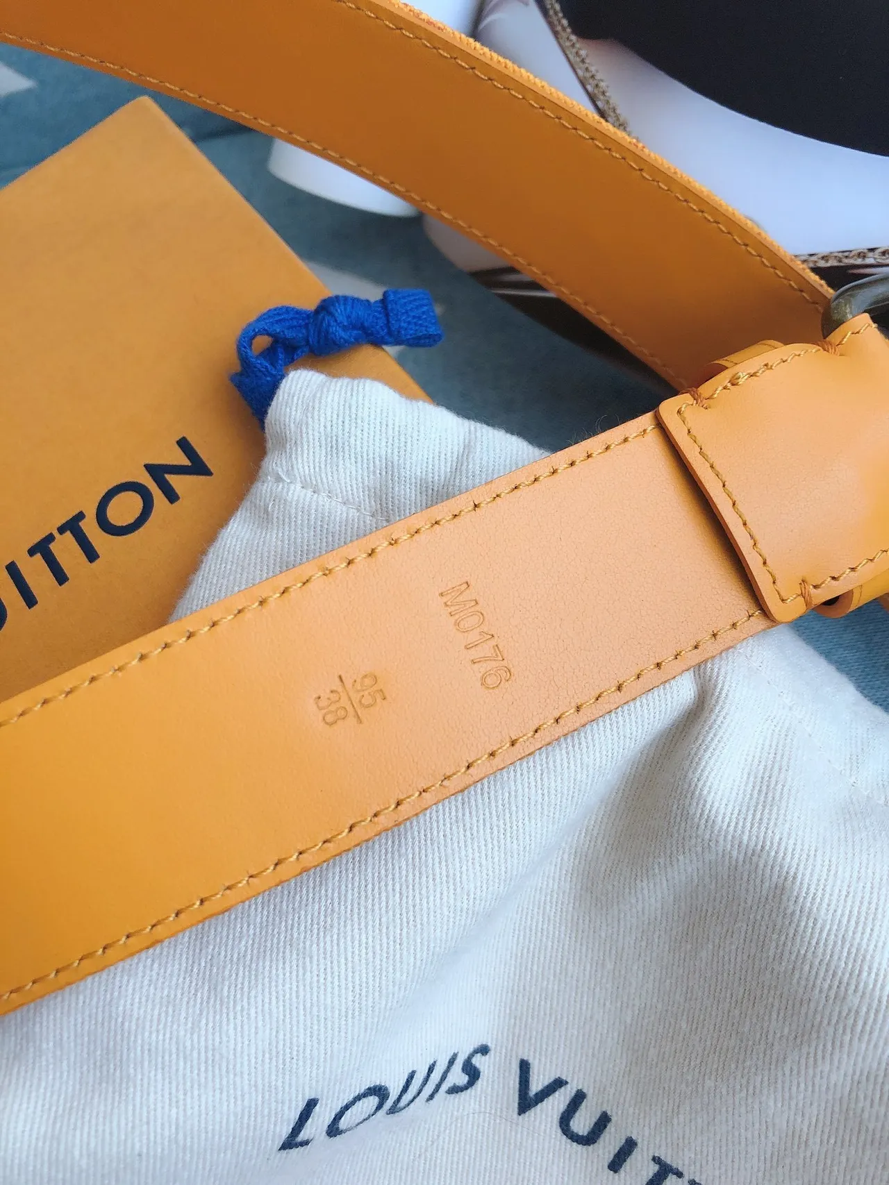 Louis Vuitton Monogram Canvas Yellow Leather Belt 5