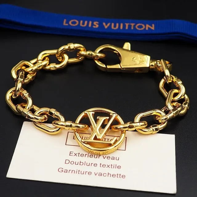 Louis Vuitton Monogram Chain Gold-Tone Bracelet 9