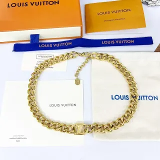 Louis Vuitton Monogram Chain Gold-Tone Curb Link Necklace