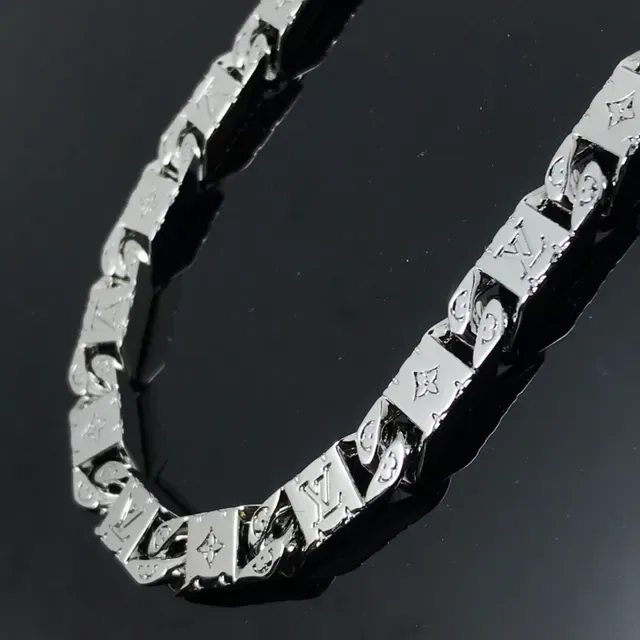 Louis Vuitton Monogram Chain Necklace Silver-Tone Necklaces 3