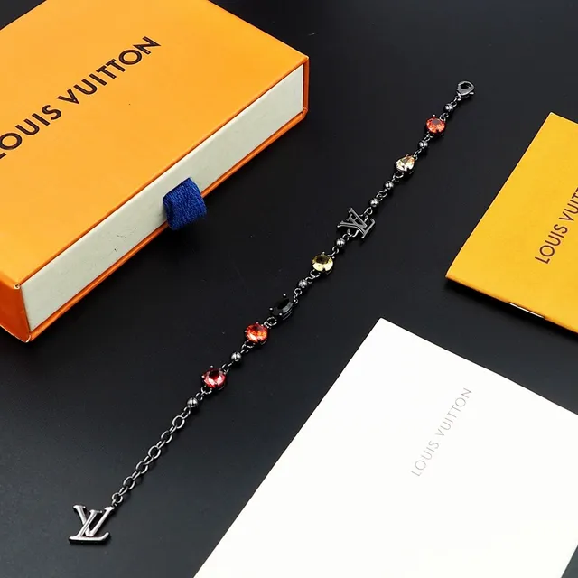Louis Vuitton Monogram Charm Multi-Stone Chain Bracelet 2