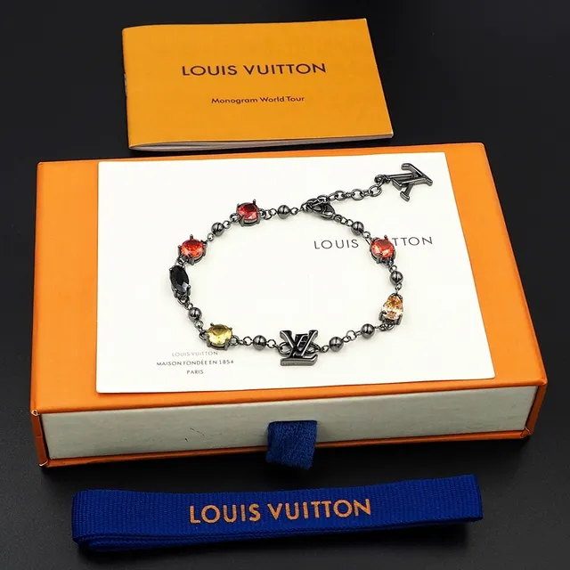 Louis Vuitton Monogram Charm Multi-Stone Chain Bracelet 3