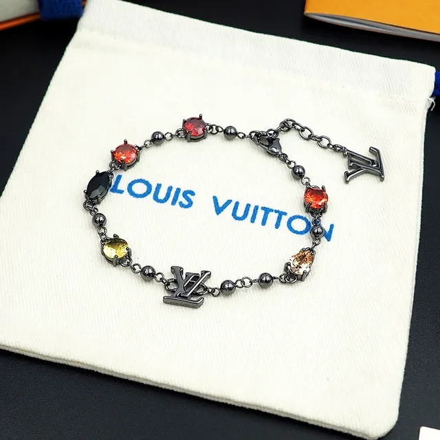 Louis Vuitton Monogram Charm Multi-Stone Chain Bracelet 5