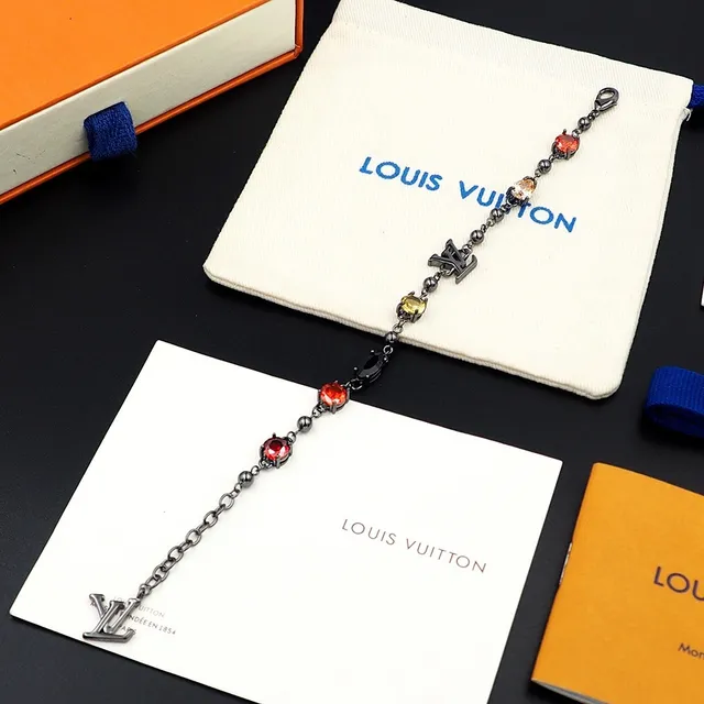 Louis Vuitton Monogram Charm Multi-Stone Chain Bracelet 6