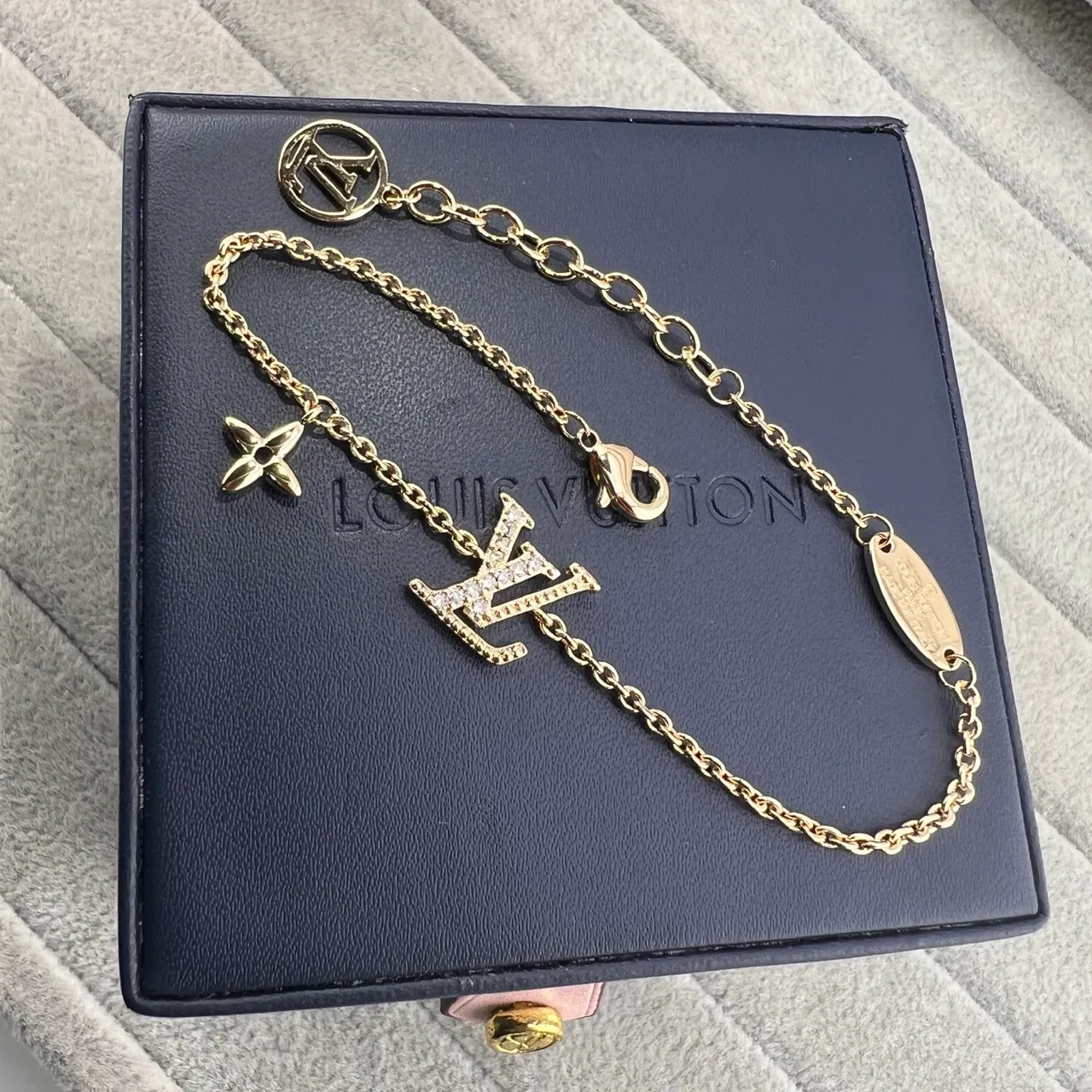 Louis Vuitton Monogram Charm Thin Chain Bracelets 5