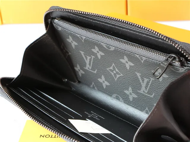 Louis Vuitton Monogramme Toile Enduite Gris Portefeuille Long 7