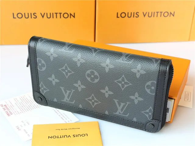 Louis Vuitton Monogramme Toile Enduite Gris Portefeuille Long 8