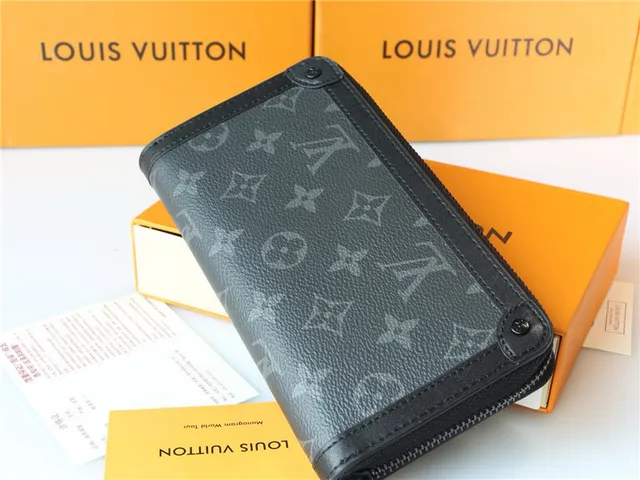 Louis Vuitton Monogramme Toile Enduite Gris Portefeuille Long 9