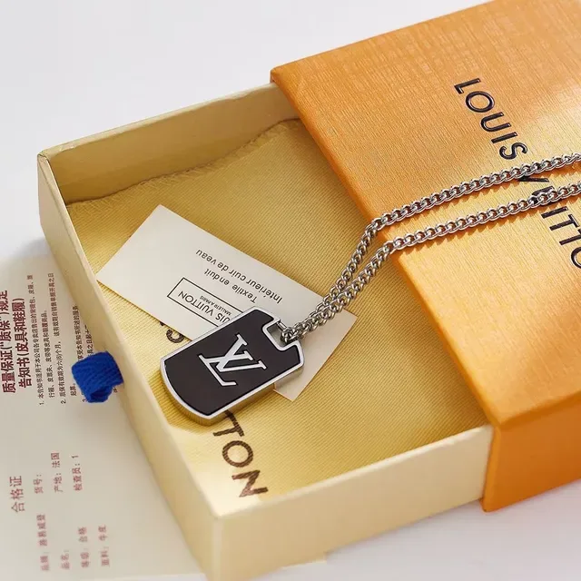 Louis Vuitton Monogram Dog-Tag Pendant Necklace 1