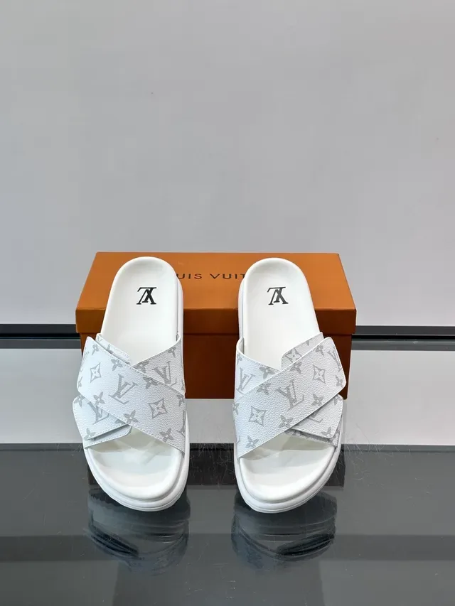 Louis Vuitton Monogram Double-Strap Platform Slippers 5
