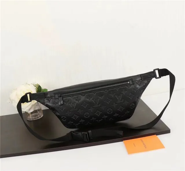 Louis Vuitton Monogram Embossed Black Fashion Belt Bag 16