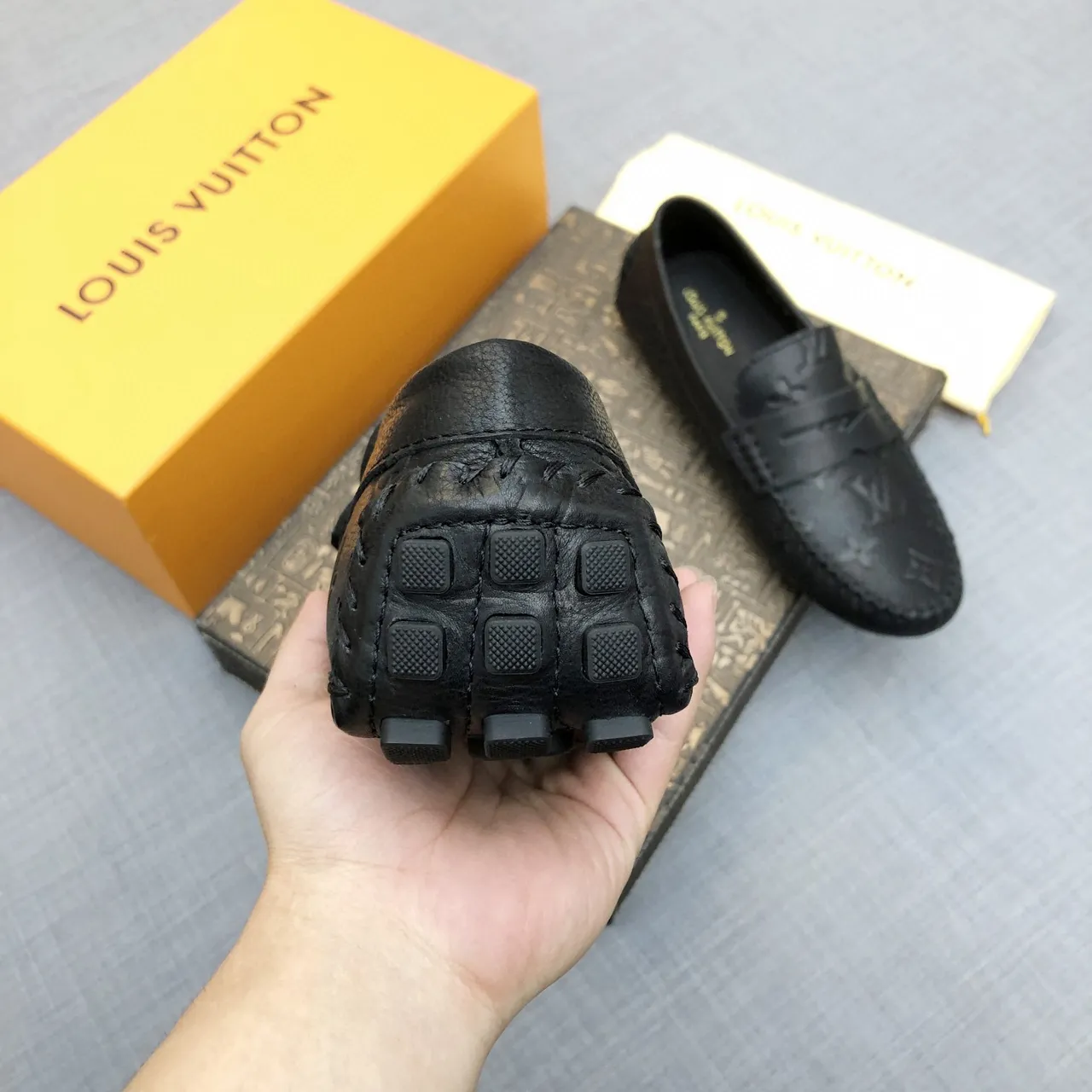 Louis Vuitton Monogram Embossed Leather Penny Loafers 2