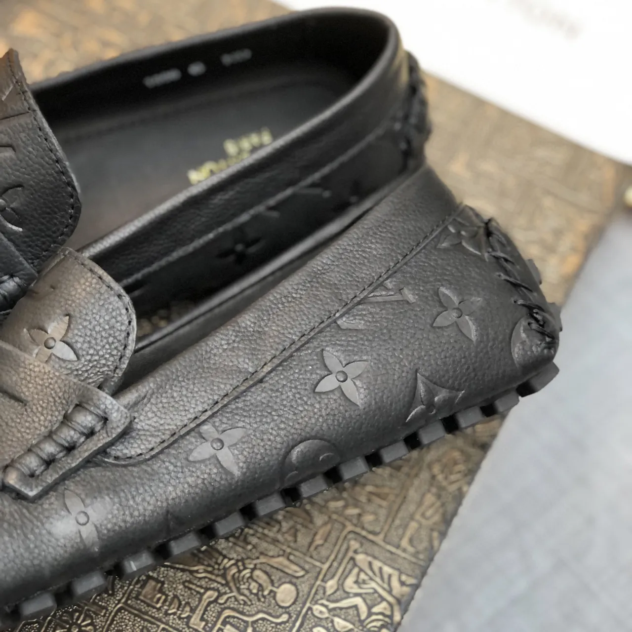 Louis Vuitton Monogram Embossed Leather Penny Loafers 3