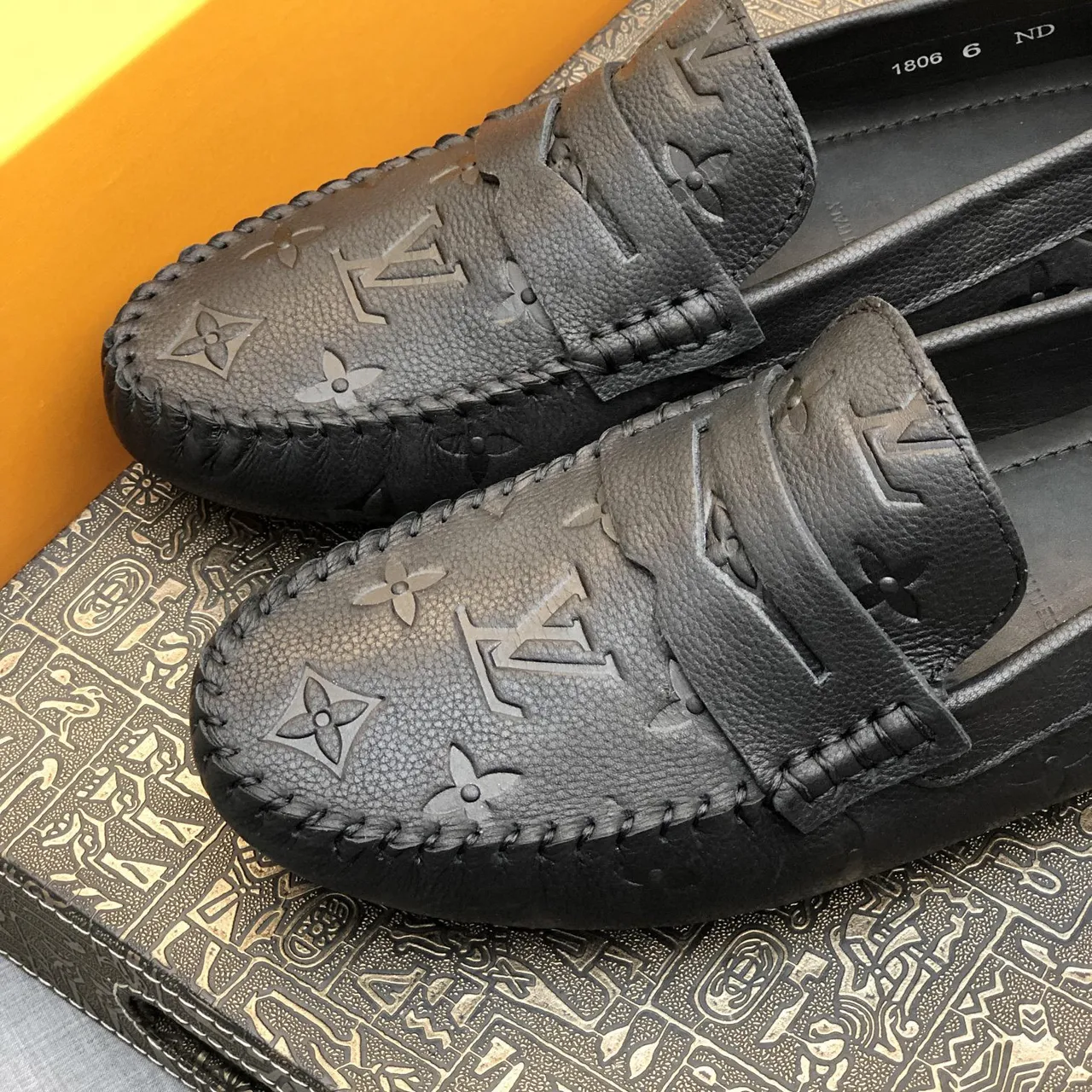 Louis Vuitton Monogram Embossed Leather Penny Loafers 4