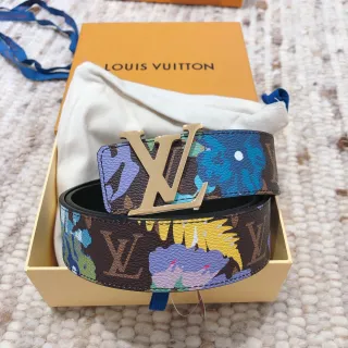 Louis Vuitton Monogram Floral Print Leather Belt