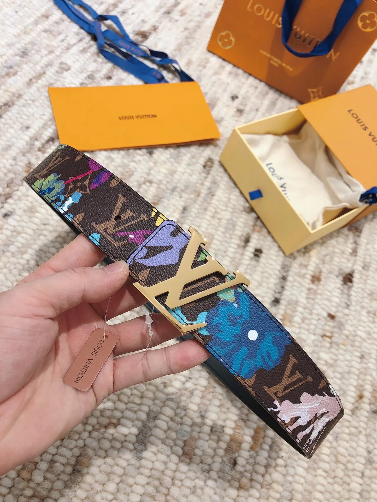 Louis Vuitton Monogram Floral Print Leather Belt 6