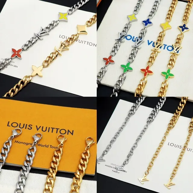 Louis Vuitton Monogram Flower Charm Silver-Tone Chain Bracelet 2
