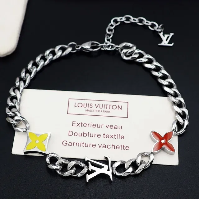 Louis Vuitton Monogram Flower Charm Silver-Tone Chain Bracelet 5