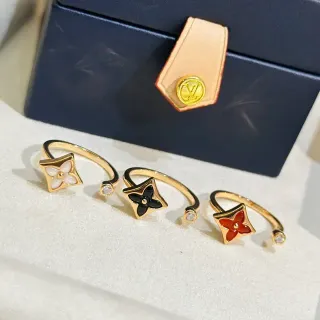 Louis Vuitton Monogram Flower Enamel Open-Band Rings