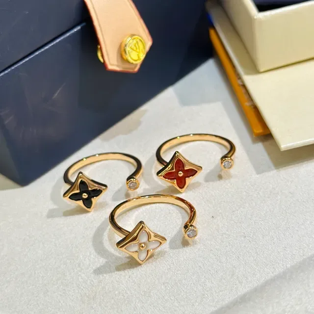 Louis Vuitton Monogram Flower Enamel Open-Band Rings 2