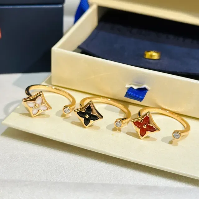 Louis Vuitton Monogram Flower Enamel Open-Band Rings 4