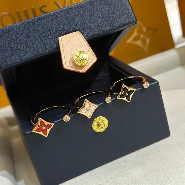 Louis Vuitton Monogram Flower Enamel Open-Band Rings 6