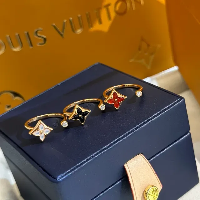 Louis Vuitton Monogram Flower Enamel Open-Band Rings 8