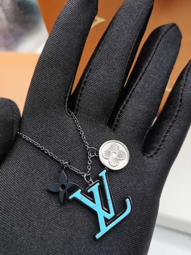 Louis Vuitton Monogram Flower Multi-Charm Turquoise Enamel Necklace 3