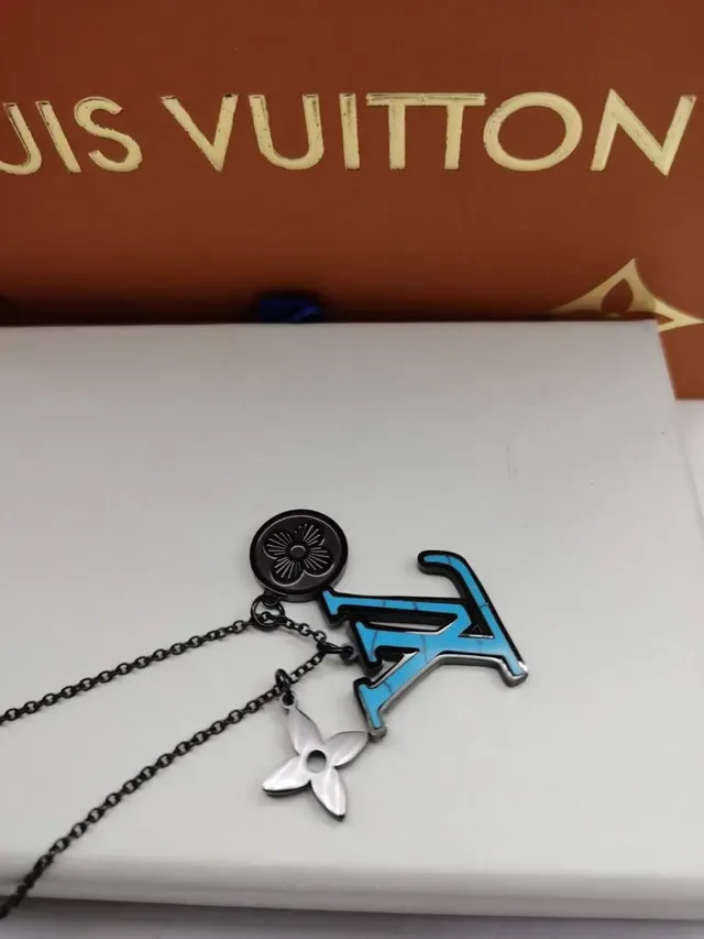 Louis Vuitton Monogram Flower Multi-Charm Turquoise Enamel Necklace 6