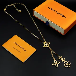 Louis Vuitton Monogram Perle Fleur Or-Ton Collier