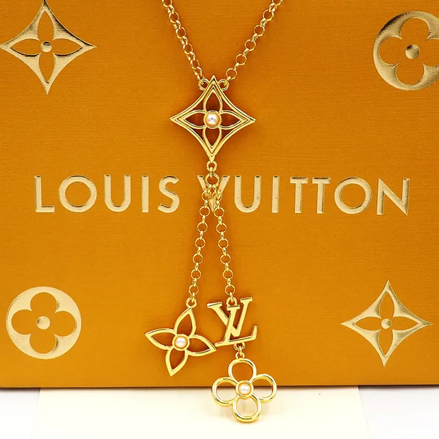 Louis Vuitton Monogram Flower Pearl Gold-Tone Necklace 2