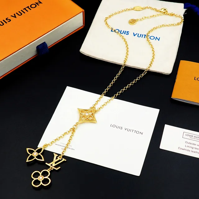 Louis Vuitton Monogram Flower Pearl Gold-Tone Necklace 8