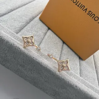 Louis Vuitton Monogram Flower Quatrefoil Pavé Earrings