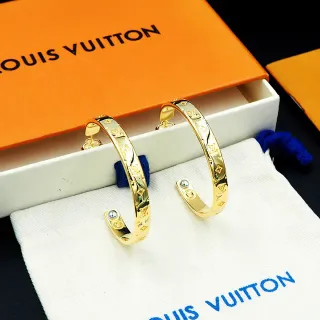 Louis Vuitton Monogram Hoop Gold Earrings