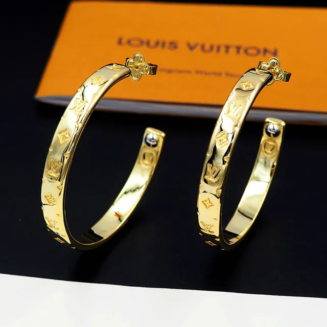 Louis Vuitton Monogram Hoop Gold Earrings 2