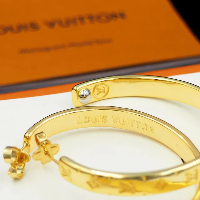 Louis Vuitton Monogram Hoop Gold Earrings 3