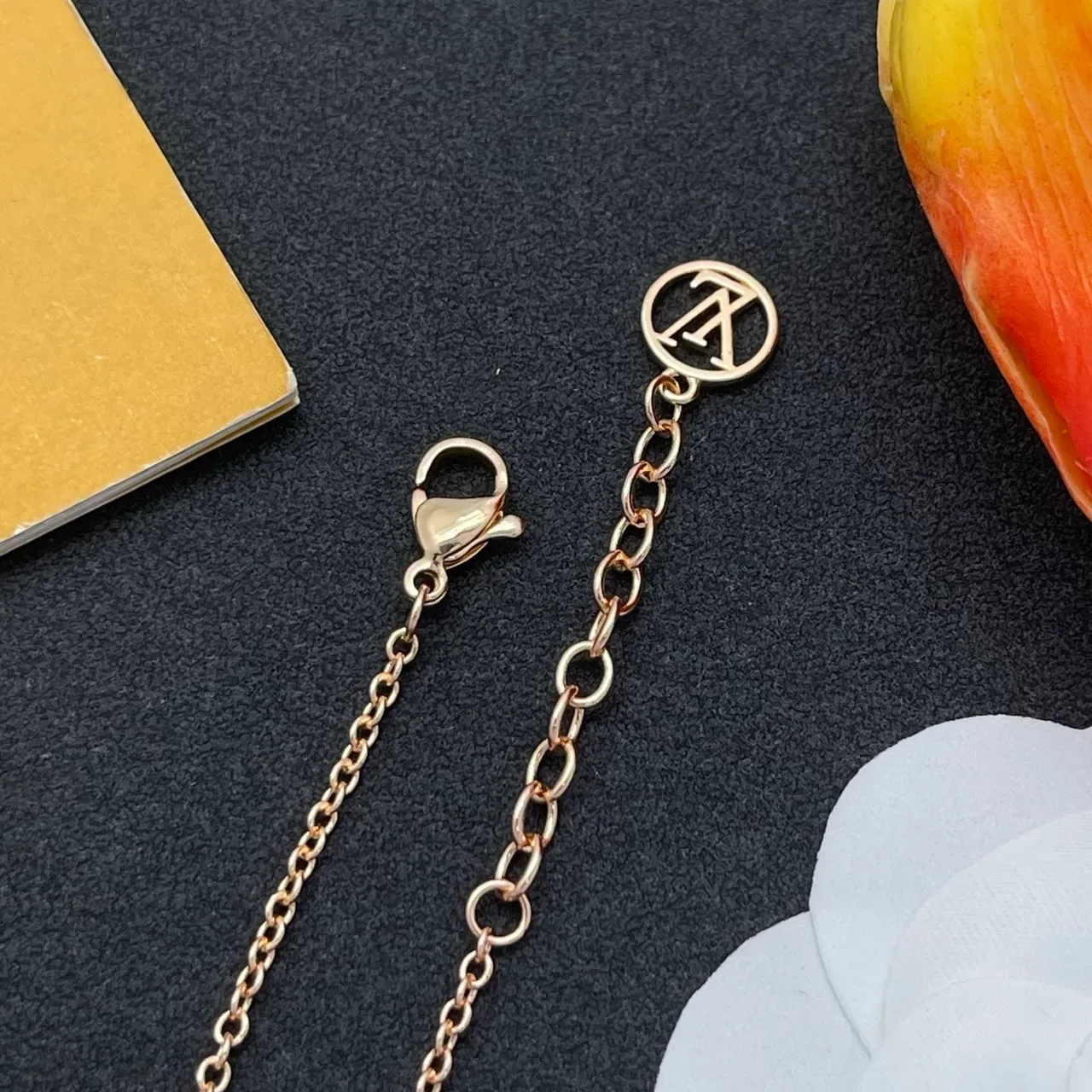 Louis Vuitton Monogram Jewelry Gold Silver Chain Charms Bracelet 5
