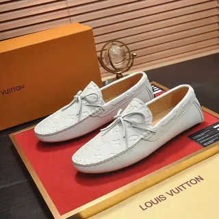 Louis Vuitton Monogram 乐福鞋 米白 皮革 蝴蝶结 乐福鞋