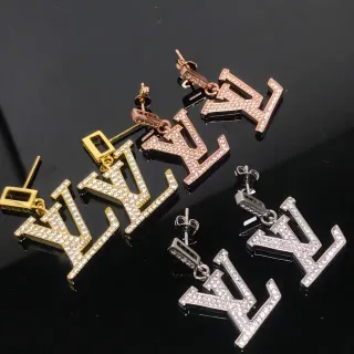 Louis Vuitton Monogram Pavé Crystal Drop Earrings