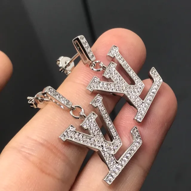Louis Vuitton Monogram Pavé Crystal Drop Earrings 3